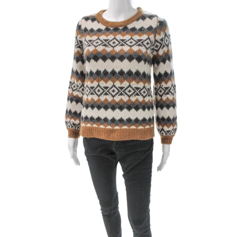 The Cashmere Project Womens Multicolor Fair Isle Cashmere Pullover Size XS